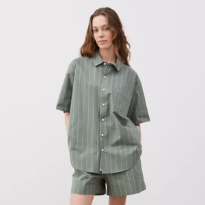 John striped shirt – vert épicéa